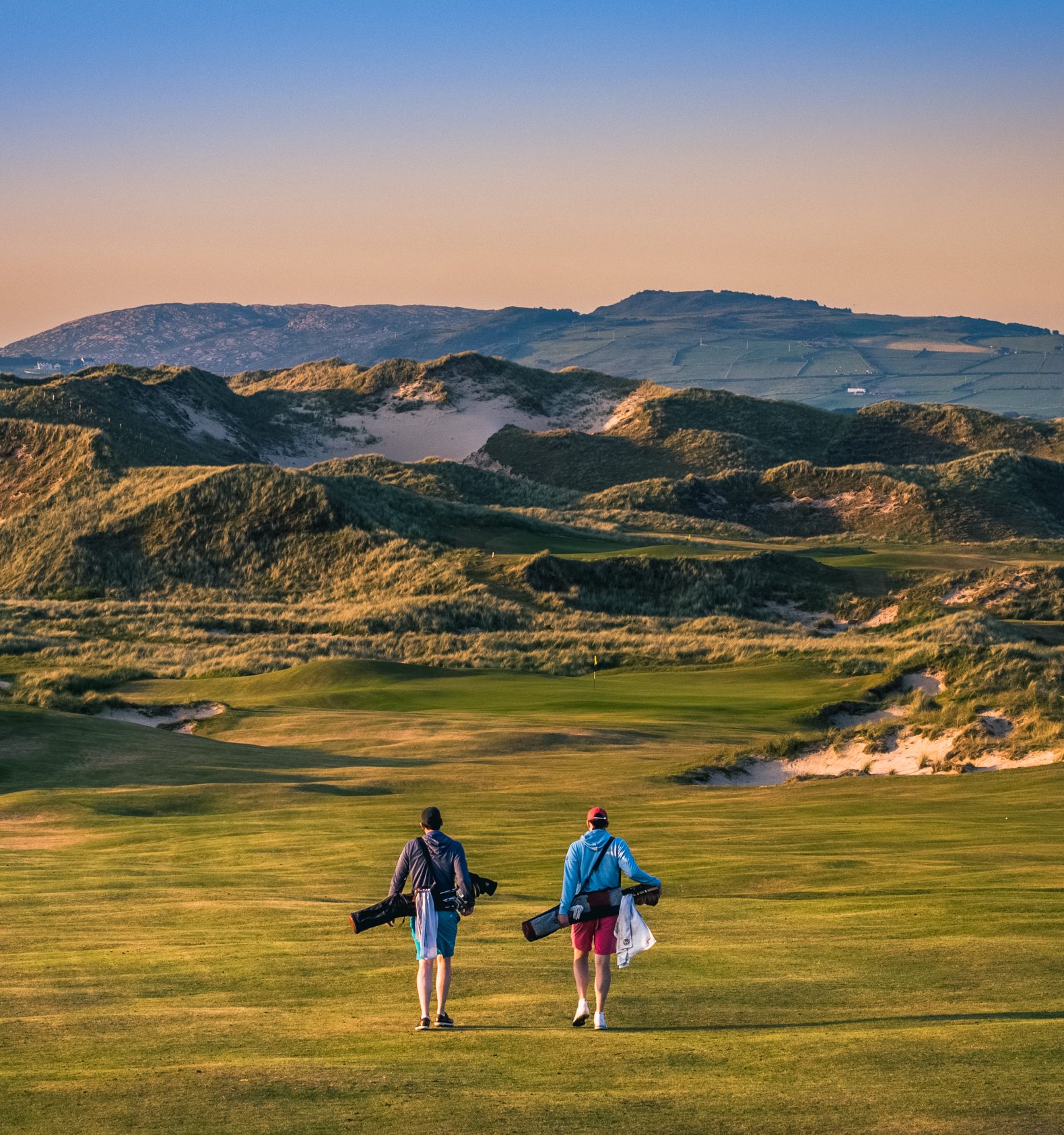 Golfers walking the fairways at Rosapenna